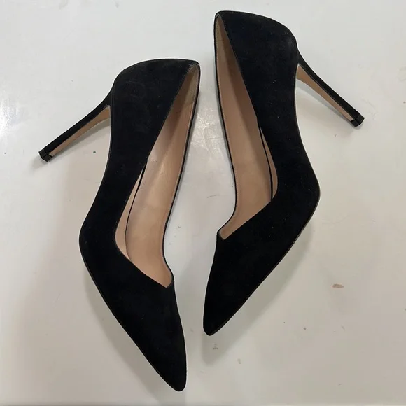 Stuart Weitzman Black Suede Heel Pumps Stilettos Point Anny Sz 9 - Picture 6 of 10